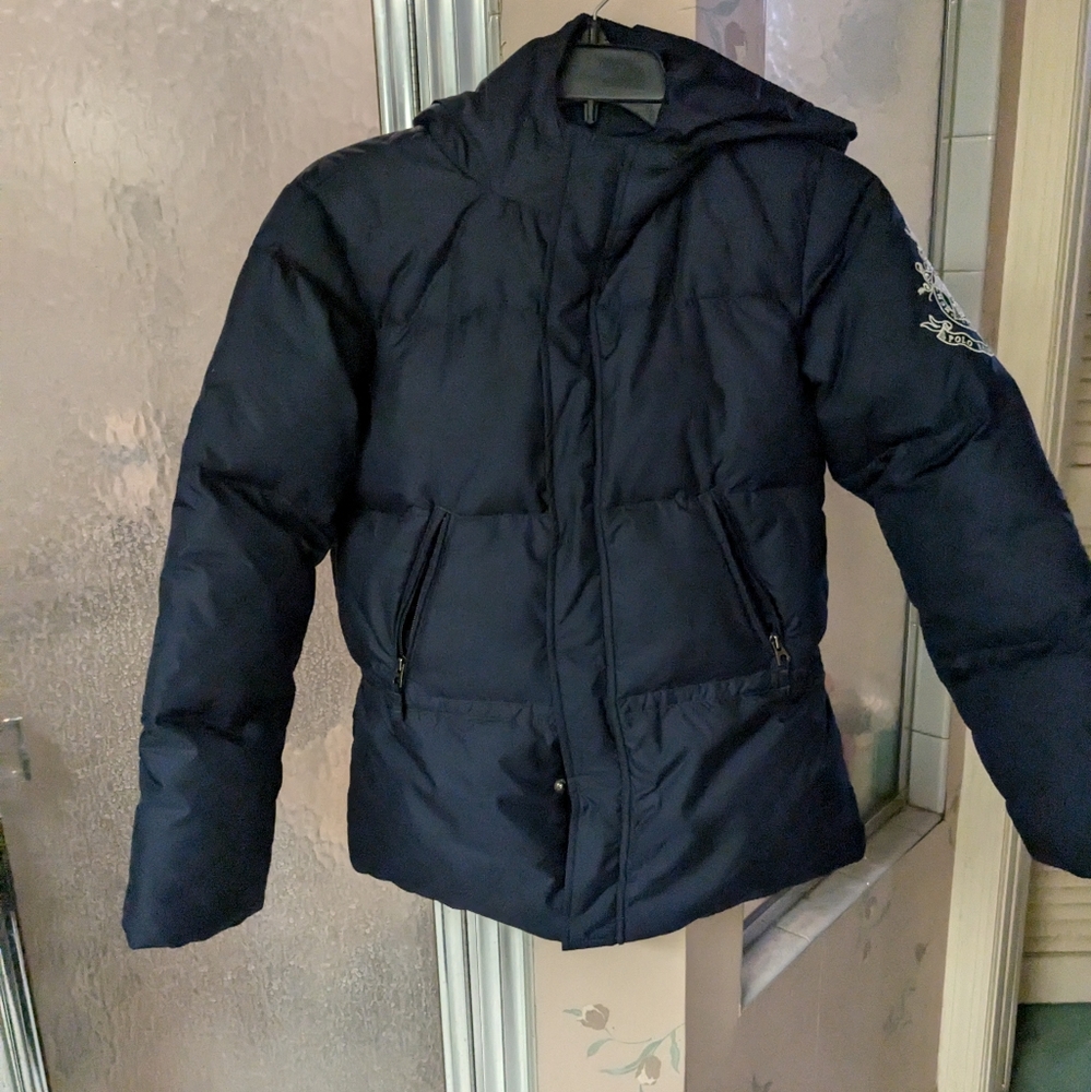 Kids Large 12/14 Polo Ralph Lauren Navy Puffer